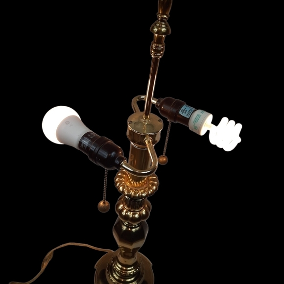 Brass Candle Stick Lamp Large Hollywood Regency Vintage 1950s - Picture 15 of 15